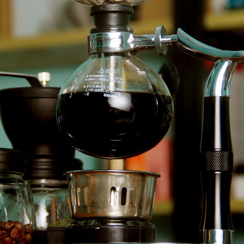 黑色3人份咖啡虹吸壶家用咖啡机虹吸式手动煮咖啡器具套装不锈钢玻璃