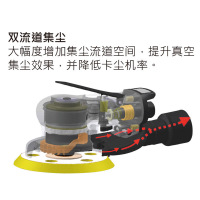 KEMP肯普6吋圆形偏心气动打磨机中央吸尘式A-FSG-O61-O25R120-C
