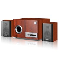 恩科(ENKOR)S2850 多媒体电脑音响音箱木质2.1低音炮 棕红色
