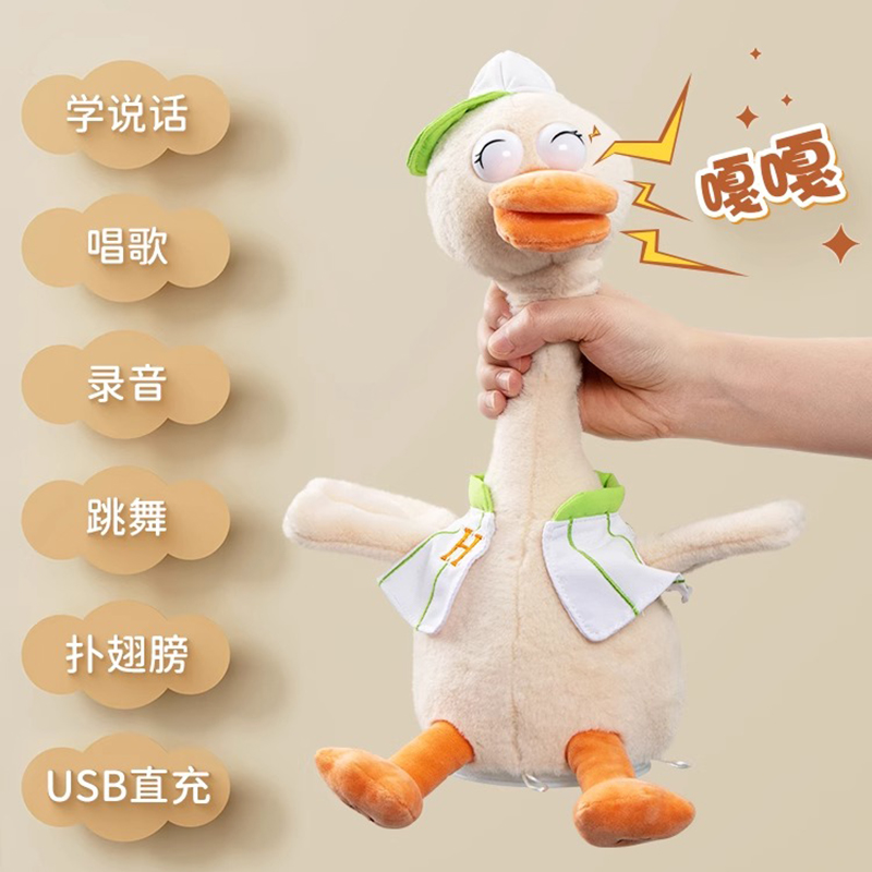 复读鸭毛绒婴儿学说话玩具宝宝娃娃玩偶会说话的小鸭子公仔鹅1663高清大图