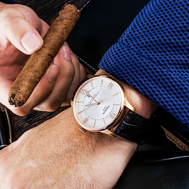 天梭(TISSOT)瑞士手表 杜鲁尔系列皮带男士机械表T099.407.36.038.00