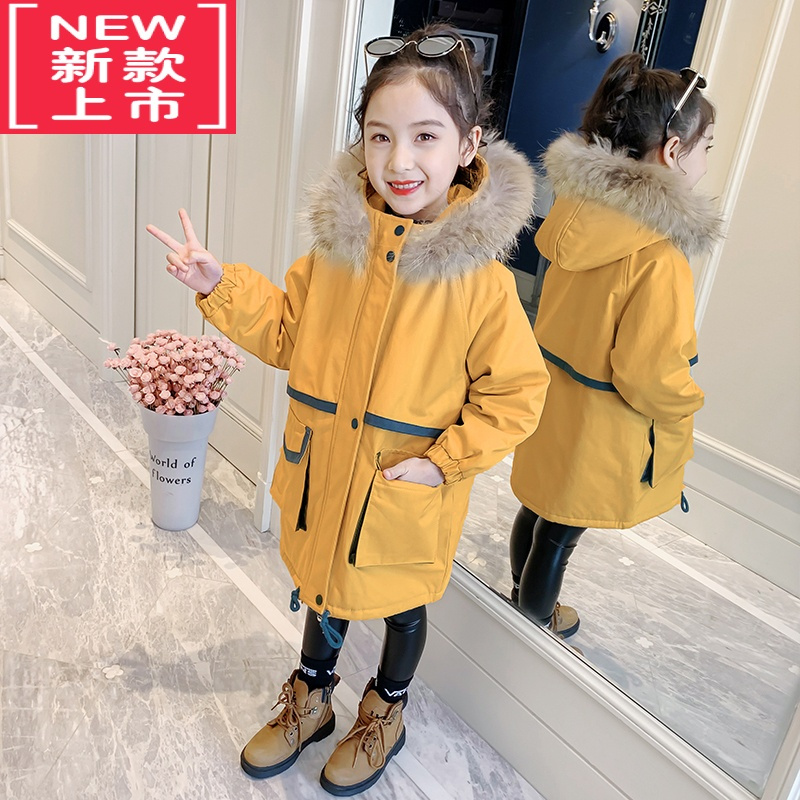 可莉允女童棉服冬季2022年新款加绒加厚羽绒棉袄儿童派克服冬装外套童装