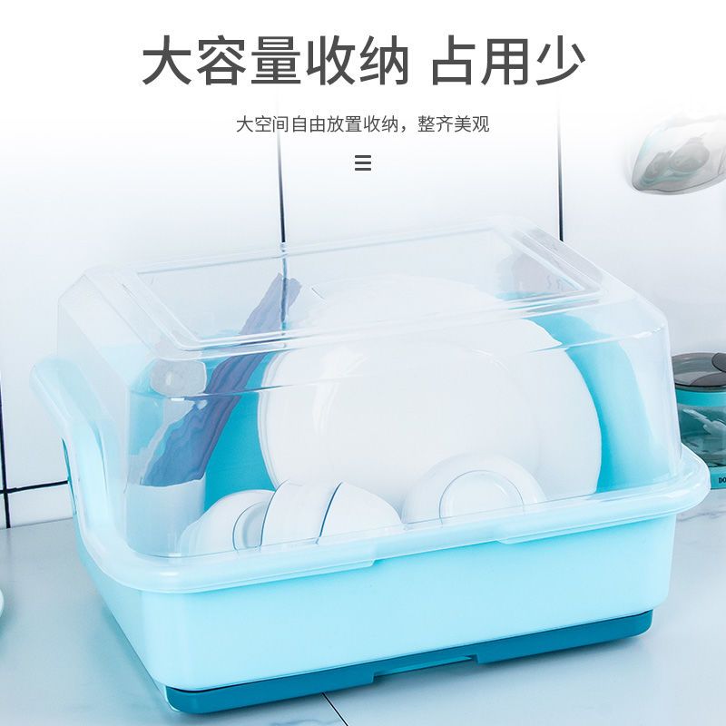 厨房用品置物架特大小号筷子碗筷收纳盒抽屉式沥水碗架家用置物架|北欧粉 中号升级款抽屉式(奶瓶材质)