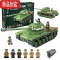 真智力二战军事人仔德军碉堡坦克武器小人偶拼装积木樂高玩具男孩子 斯大林-2M坦克(礼盒装)