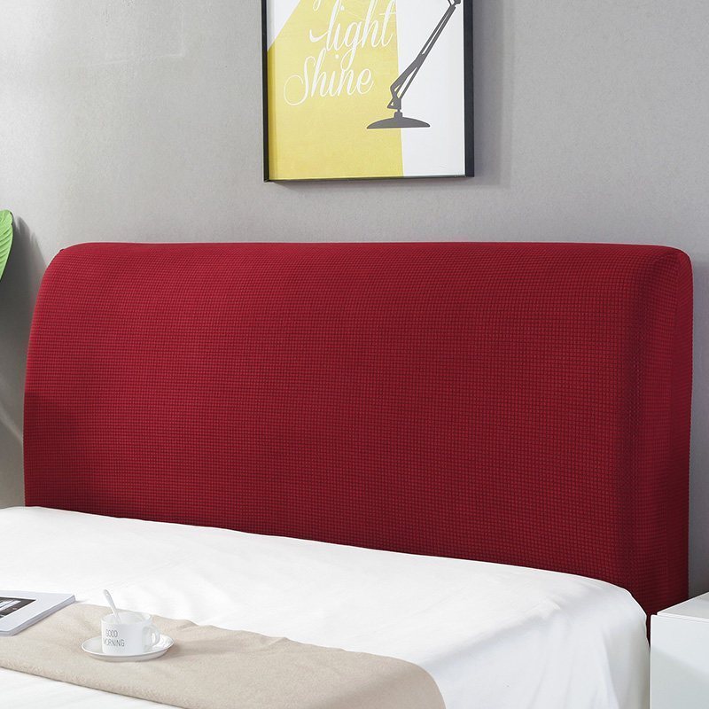 全包床头套罩软包简约现代北欧防尘1.5米1.8m床靠背 酒红(升级特厚玉米绒) 2.0米(适合1.9-2.1米床头使用)
