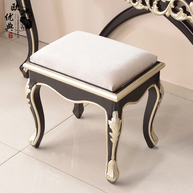 欧式新古典实木花梳妆台法式现代简约公主化妆桌小户型卧室家具高清大图