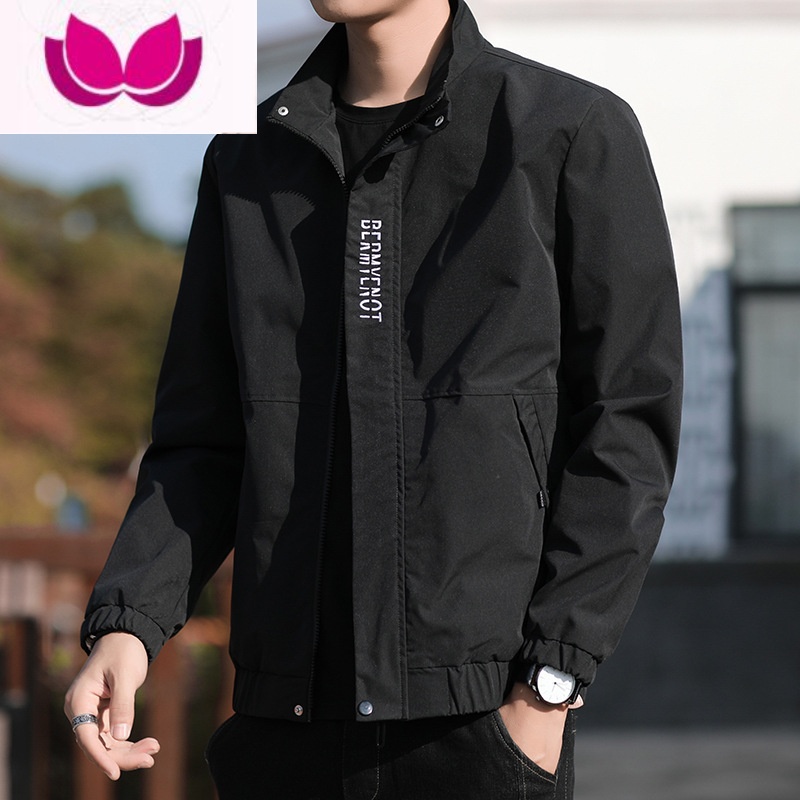 七斓男士外套2022新款时尚韩版潮流休闲夹克男装棒球服潮夹时球七 3XL TGC-CSL1938黑色
