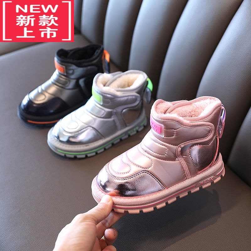 可莉允2022年冬季新款儿童防水雪地靴韩版男童女童高帮棉靴中大童保暖鞋图片