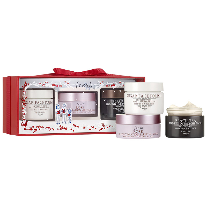 馥蕾诗 Fresh 护肤套装fresh馥蕾诗青春紧致面膜礼盒熬夜修护面膜红茶睡眠面膜30ml 澄糖面膜30ml 玫瑰双效面膜35ml 价格图片