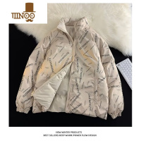 YANXU冬季两面穿棉袄男加厚保暖羽绒棉服小众感潮牌痞帅情侣外套 XL125--140斤 卡其色2218棉衣