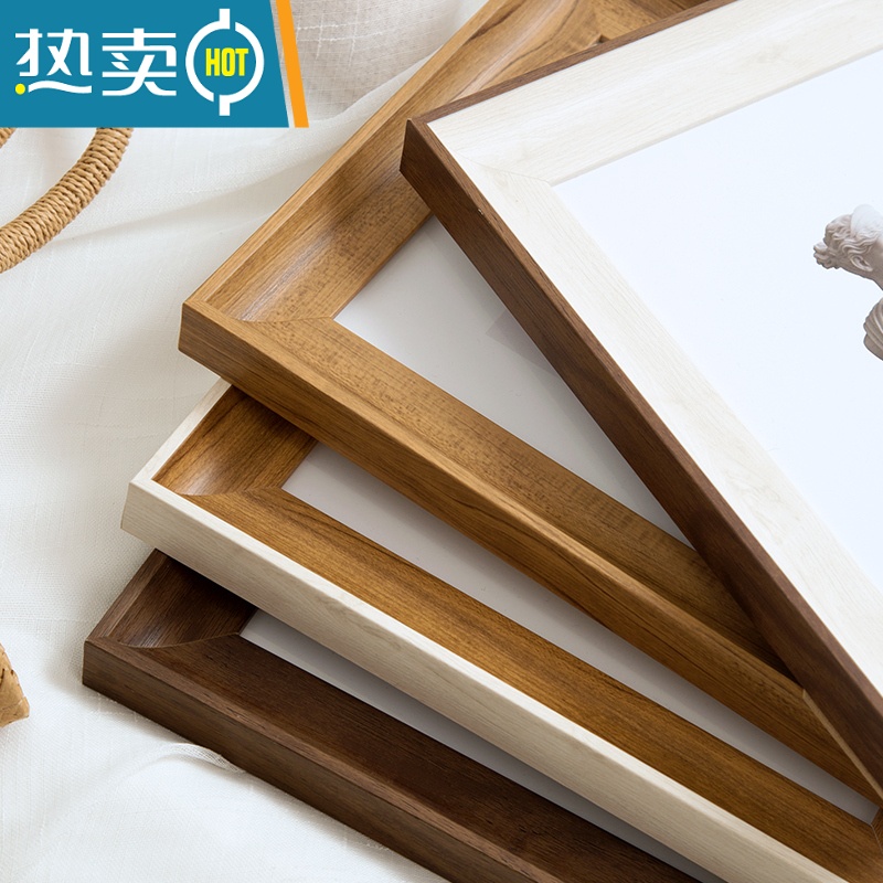 敬平正方形5寸6寸7寸8寸宣纸卡纸30 50 38 画框挂墙创意相框摆台横竖 胡木色 方5寸[12.7*12.7]挂摆两高清大图