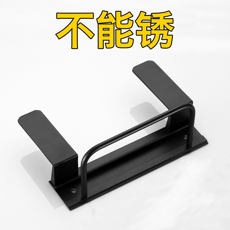 厨房大锅盖架壁挂式免打孔太空铝带接水多功能家用墙上收纳置物架收纳层架 三维工匠高清大图