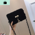 手工编织包包diy材料包绒线针织自制泫雅女包抖音同款斜挎包毛线NEWLAKE 纯色黑材料包