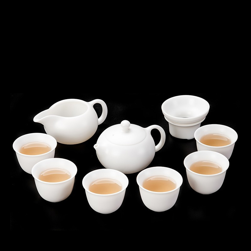 鼎亨中国德化白瓷功夫茶具套装盖碗公道茶杯茶壶西施壶品茗杯陶瓷