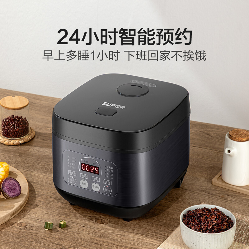 苏泊尔(SUPOR)电饭煲3L不粘内胆2-3-5人前置大屏面板杂粮多功能家用智能定时24小时预约煲粥锅SF30FC996高清大图