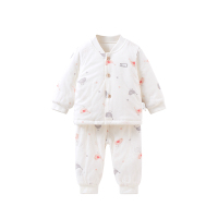 童泰秋冬新生儿衣服婴幼儿纯棉立领套装3-24月-3岁宝宝棉衣两件套