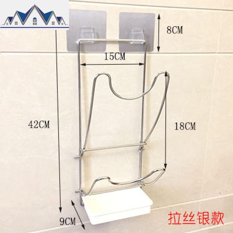 免打孔不锈钢锅盖架304壁挂式厨房收纳置物架放锅盖架子砧板挂架_4_554 201拉丝银锅盖架