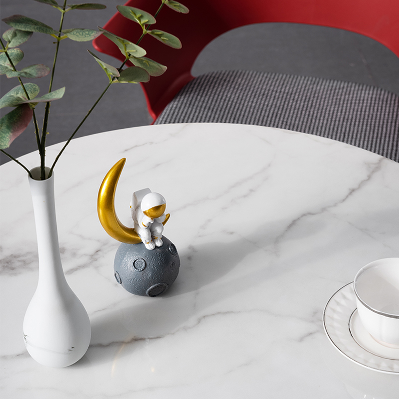 中豫鑫泽ZYXZ-VC4120107 圆桌小户型家用桌简约接待洽谈桌 大理石台面高清大图