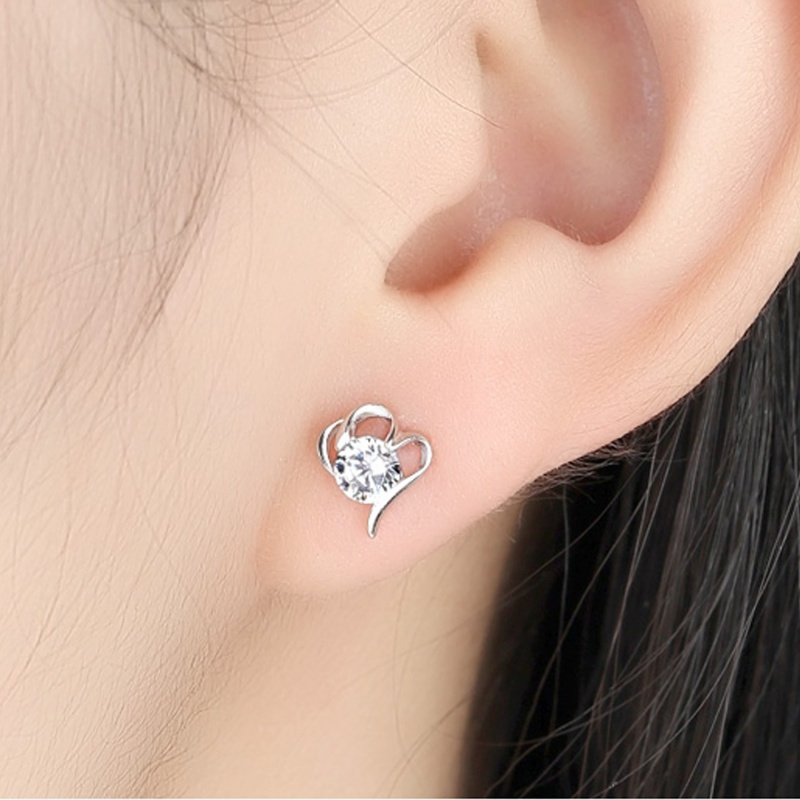 纯银耳钉女耳环韩版学生简约可爱四叶999个性银耳钉饰品