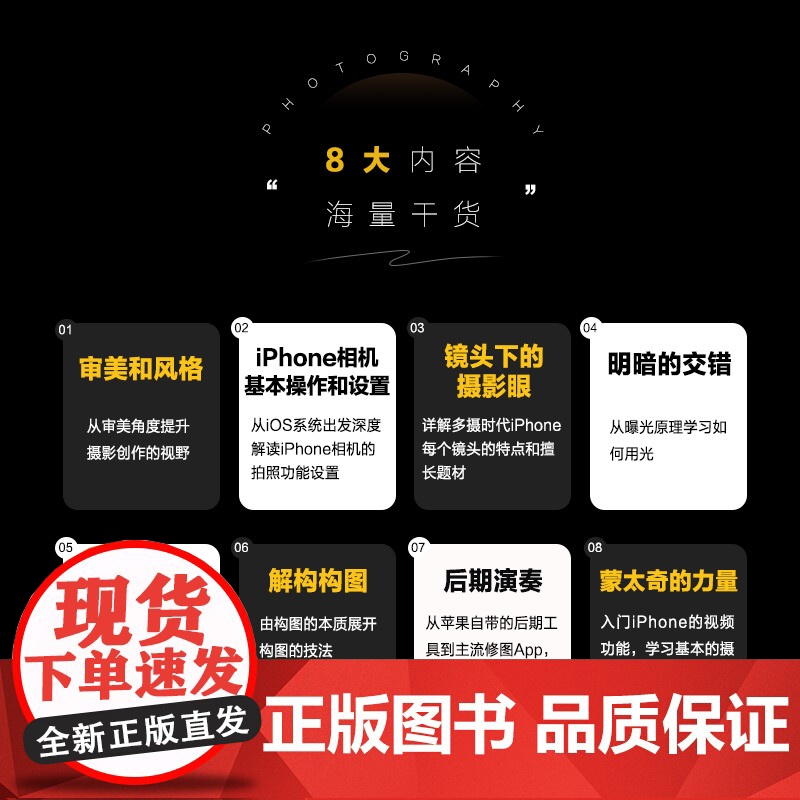 iPhone手机摄影指南 相机使用操作设置教程ios镜头曝光用光对焦构图后期修图软件app视频拍摄剪辑制作人民邮电出版社高清大图