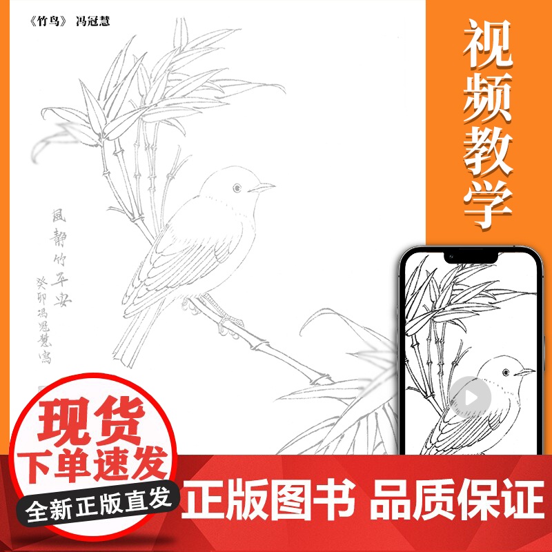 中国画白描入门描摹本国画工笔花卉美术套装画本工具描红书初学者画画临摹画册毛笔绘画练习教材高清大图