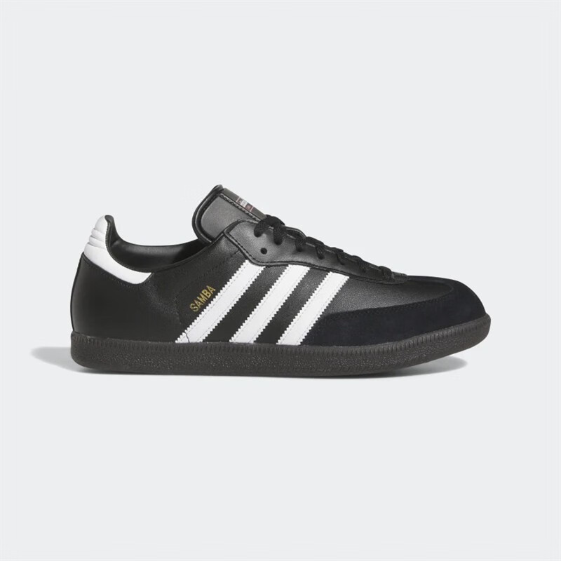 阿迪达斯 (adidas)男子新款三叶草复古反毛皮复古德训鞋运动休闲鞋Originals SAMBA 黑色019000