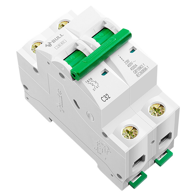 公牛bull空气开关2p小型断路器2p双极32a家用电源空开lb63c322
