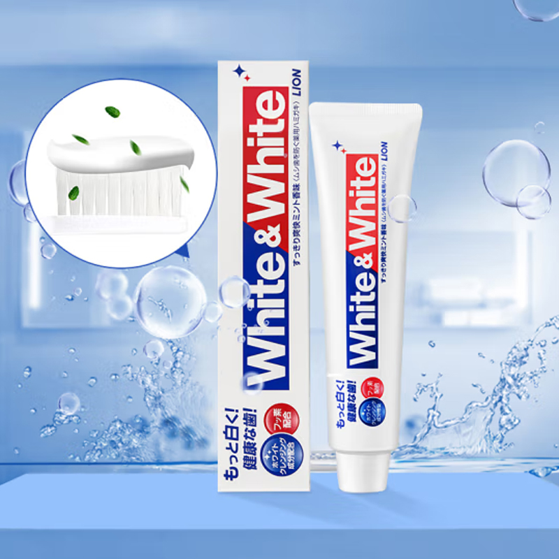 狮王(Lion) 牙膏 White美白牙膏 经典大白 去黄去牙渍 150g 日本进口高清大图