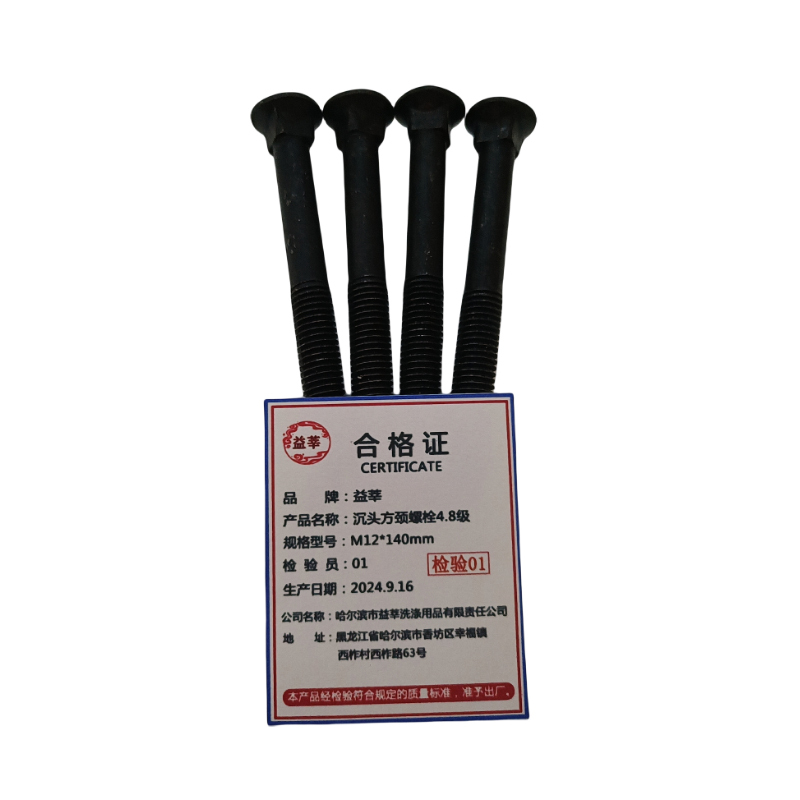 益莘 沉头方颈螺栓4.8级 M12*140mm 个