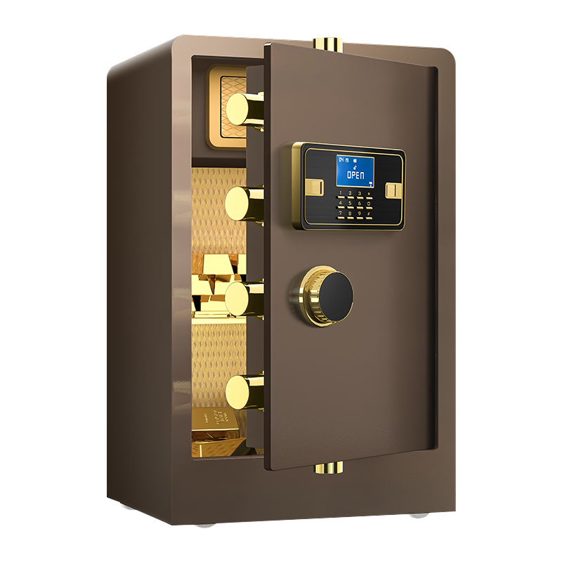 臻远ZY-NW-BXGS-47 全钢实心保险柜办公防盗保险箱 高80cm咖色电子款高清大图