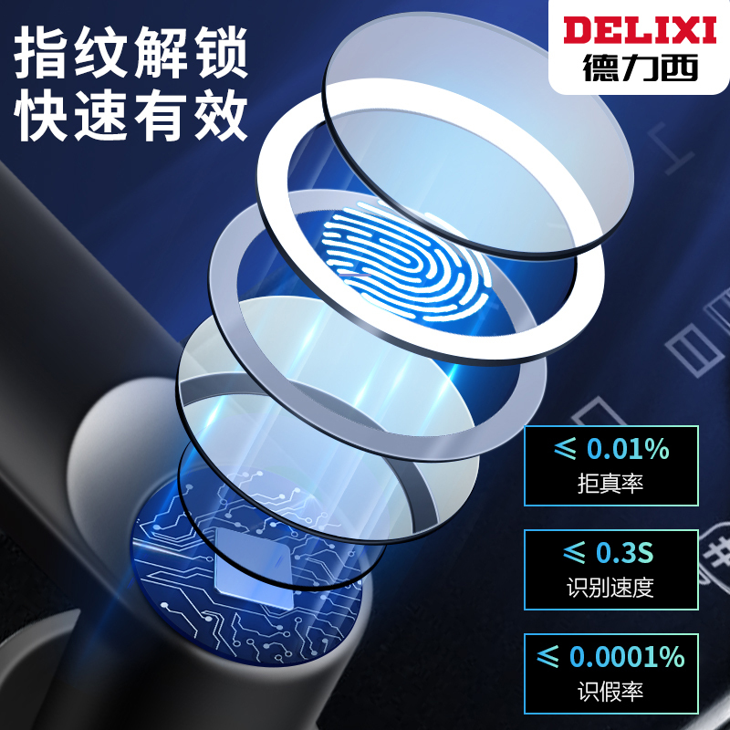 德力西智能门锁通用型家用密码锁防盗门全自动电子远程密码防撬锁
