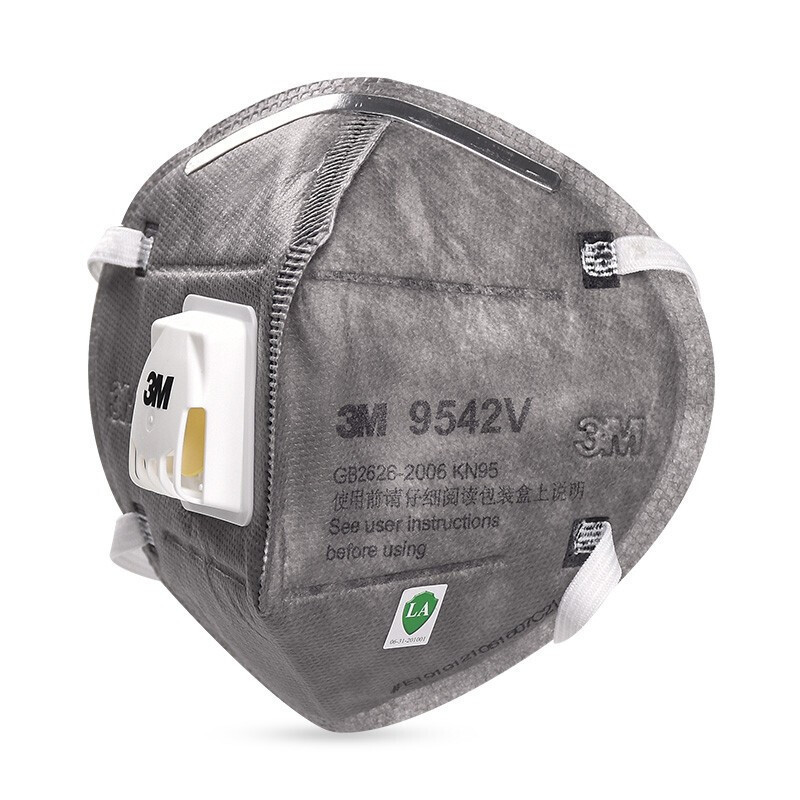 3M 9542V口罩头戴KN95呼吸阀透气防颗粒物防异味口罩 20只(1盒)