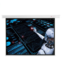 红叶100英寸16:9玻纤电动幕布 投影仪幕布 还原度高 商务办公