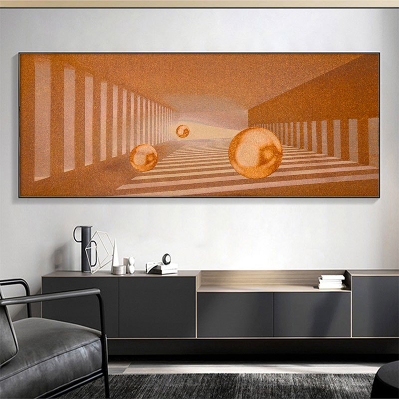 卧室装饰画床头挂画大气轻奢客厅沙发背景墙现代简约挂画织锦金丝绣装饰画