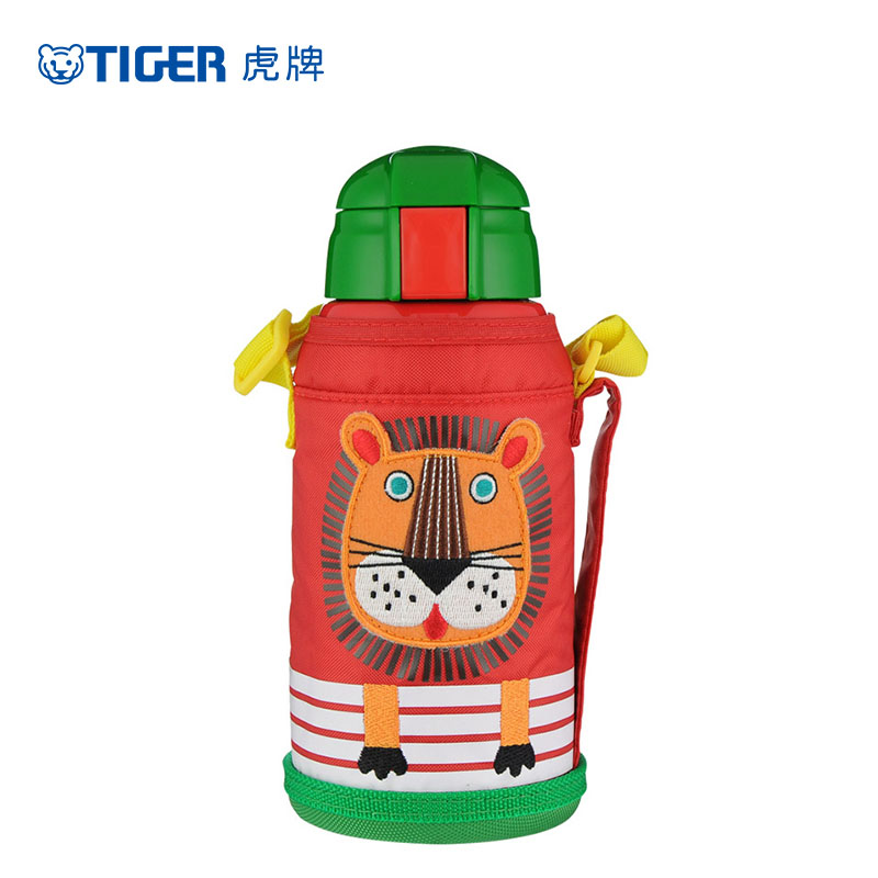 虎牌(Tiger)儿童保温杯卡通吸管杯304不锈钢MML-C06C宝宝喝水杯子防摔幼儿园水壶630ML 小狮子EL高清大图