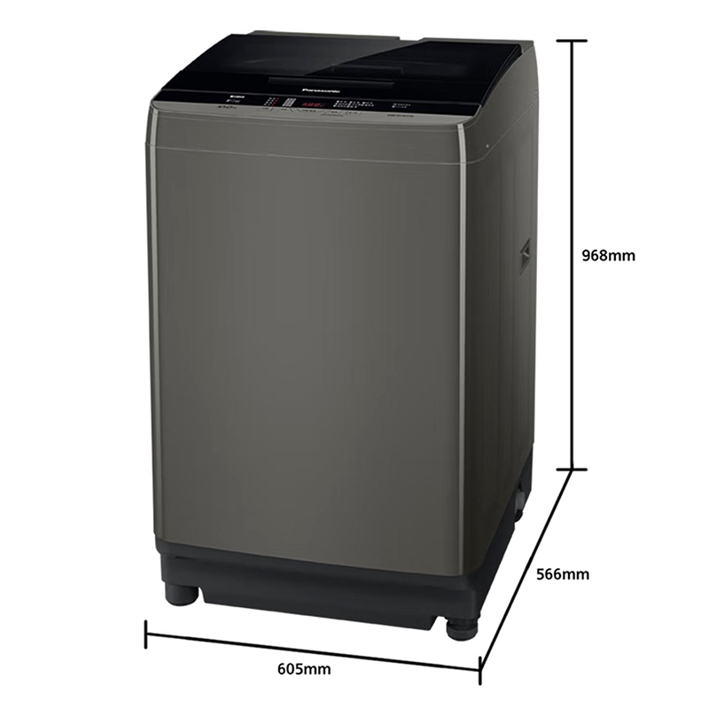 松下(Panasonic)松下全自动波轮洗衣机XQB100-Q18M卡其灰 10公斤宽瀑布水流 一级能效 独立式顶开设计高清大图