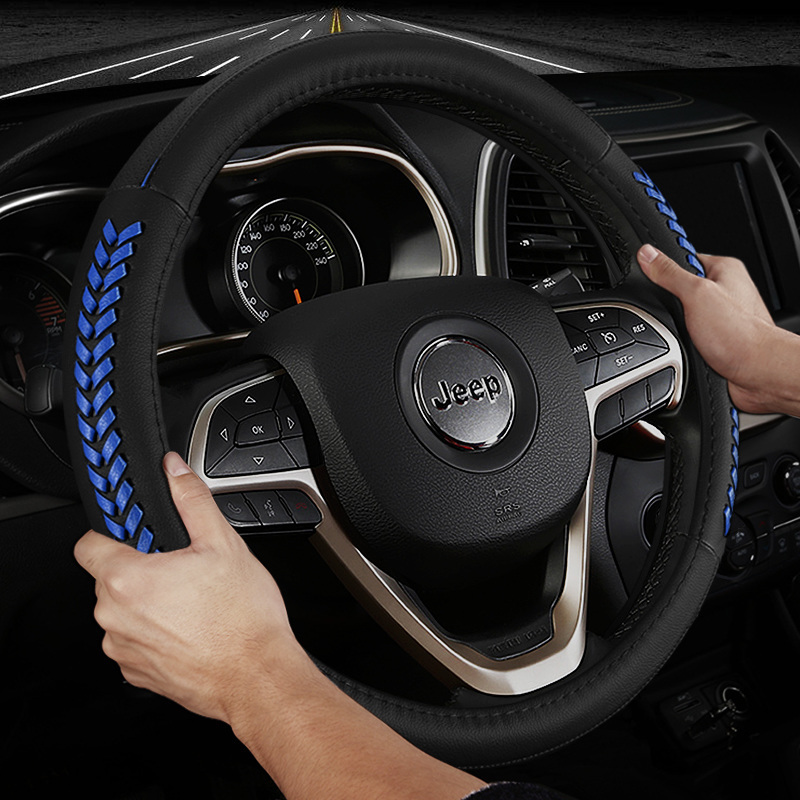 吉普jeep汽车方向盘套牧马人指南者自由侠自由光大切诺基真皮把套视频