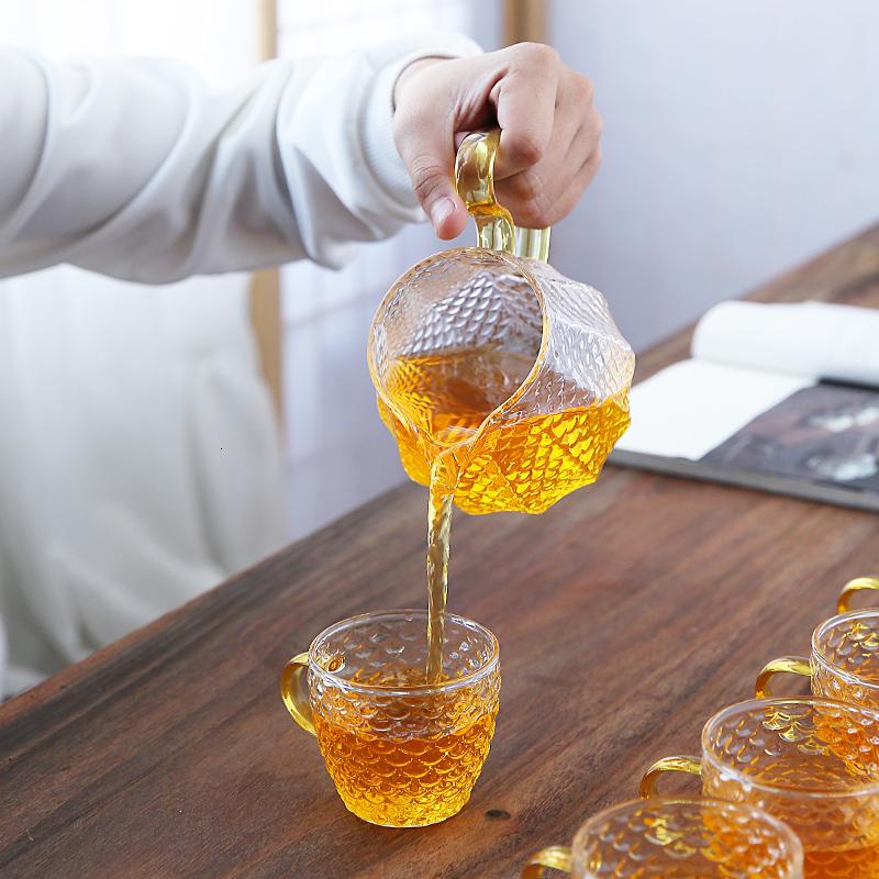 家柏饰(CORATED)锤纹公道杯家用茶水分离贪心杯功夫带把分茶器办公大容量公杯高清大图