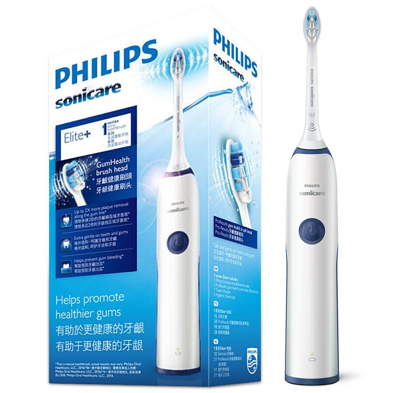 飞利浦(Philips)电动牙刷成人声波震动式 男女充电式牙刷23000转/分钟 清洁净白 HX3226/22深海幽蓝