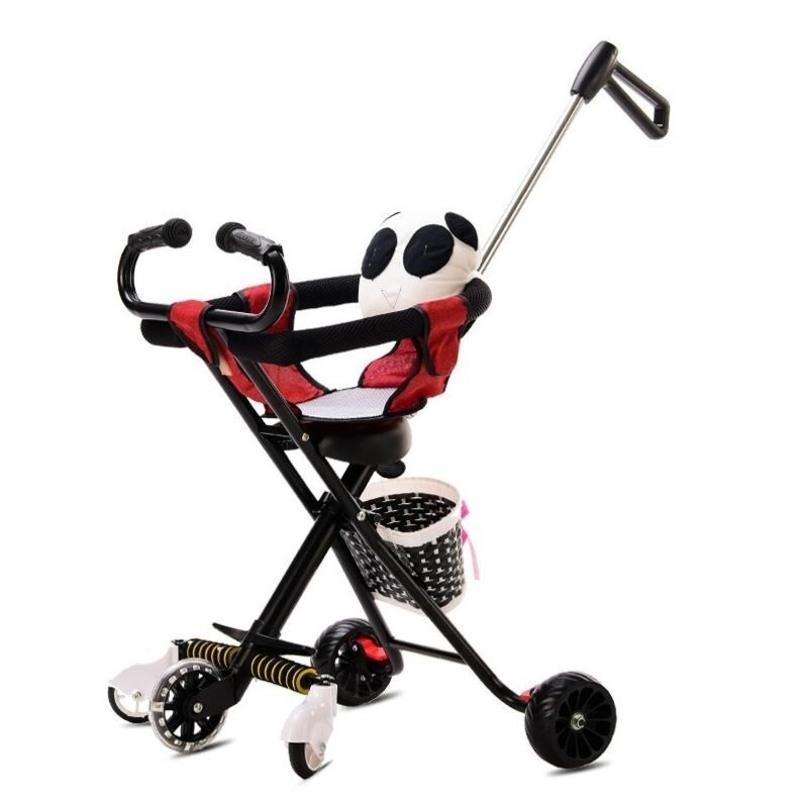 3轮黑色软座悍马轮礼品三角形简易轻便携儿童折叠三轮婴儿手推车带