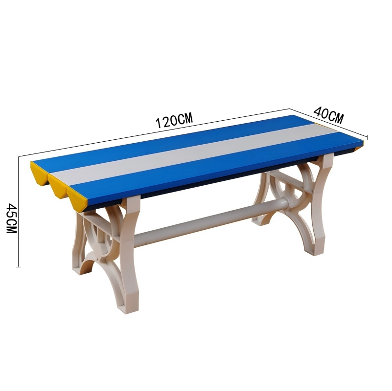 易企采 120*40*45CM ABS塑料长条凳 健身房游泳馆浴室防水更衣换鞋凳体育馆休息凳 单位:张高清大图