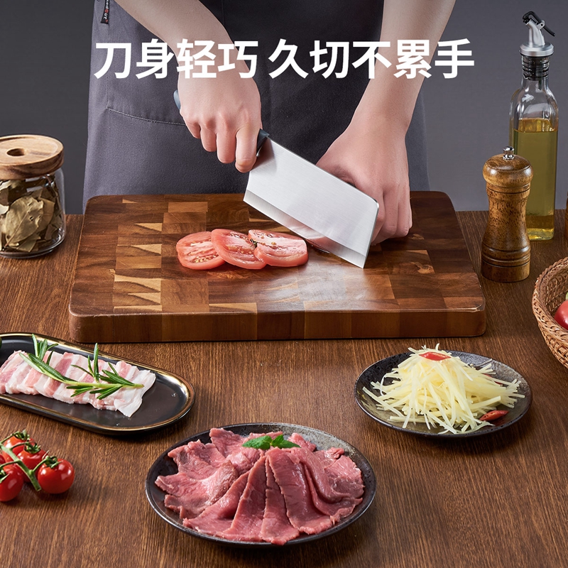炊大皇菜刀家用厨房刀具不锈钢菜刀厨师专用锋利切肉切菜切片刀 深蓝色 60°以上 17cm 125mm高清大图