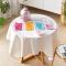 家柏饰(CORATED)小圆桌布圆形茶几餐桌布艺棉麻防水家用阳台防晒台布清新北欧