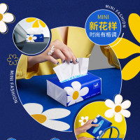 Tempo得宝Mini小雏菊系列抽纸4层90抽18包卫生纸 家用实惠装无香餐巾纸面巾纸卫生纸纸巾(整箱销售)