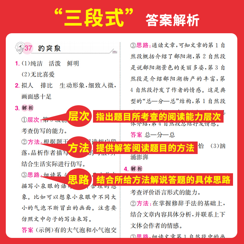 [2本套语+英]阅读训练100篇 小学五年级 [正版]2024版阅读训练100篇小学语文阅读真题80篇三段式答题解析二三