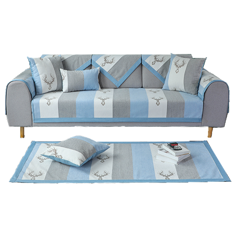 家柏饰(CORATED)沙发垫 四季通用防滑沙发巾盖布北欧简约加厚 沙发套全包套罩 童话-黄色 90*70cm高清大图