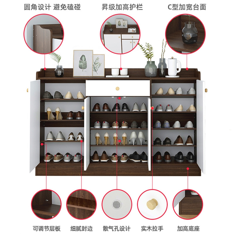 鞋柜家用进门口大容量阳台储物柜门外客厅古达玄关柜入户简易鞋架收纳