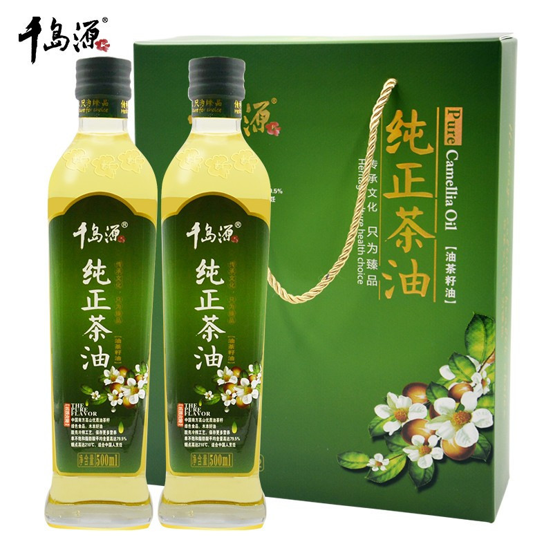 千岛源山茶油 纯正茶油500ml*2 茶籽油冷榨