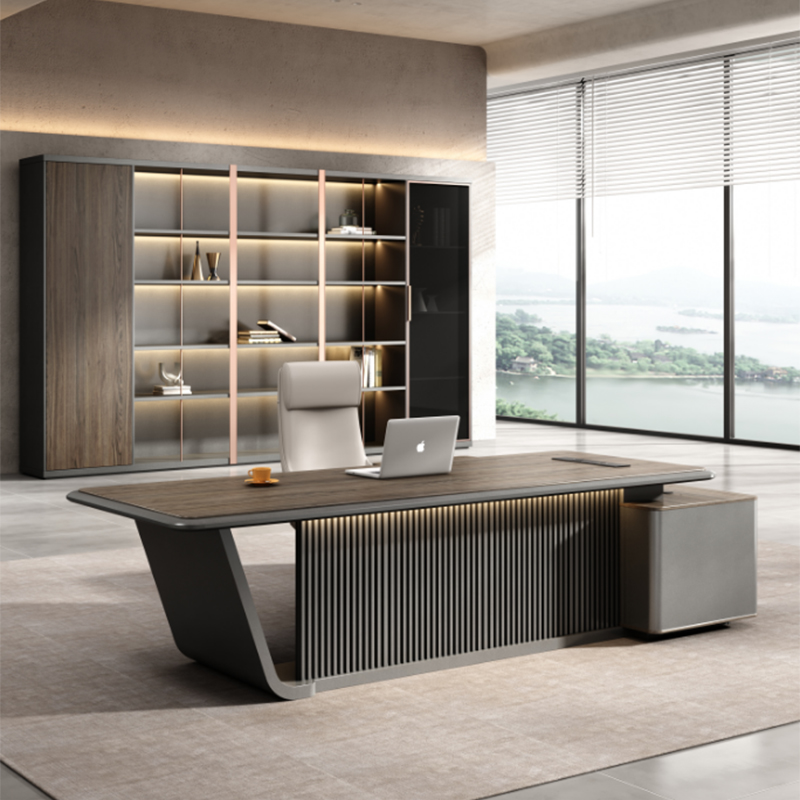 臻远 ZY5042788 简约大班台经理办公桌办公室主管桌 2.4米高清大图