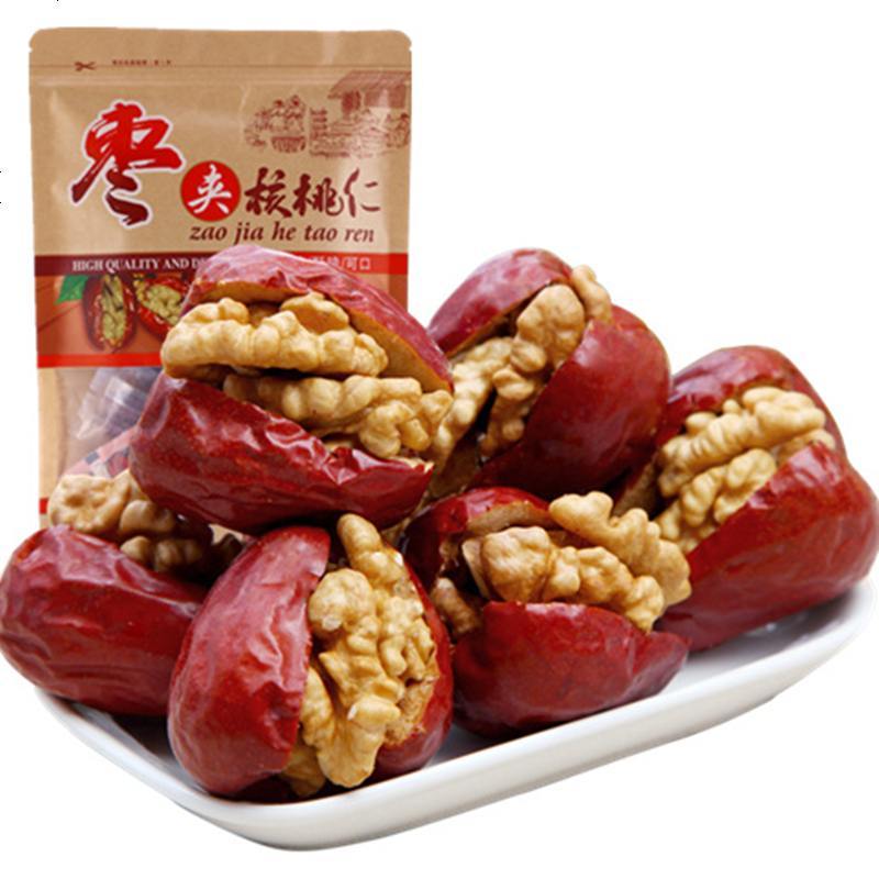 红枣夹核桃仁 夹心枣骏枣核桃仁 特级和田大枣独立小装